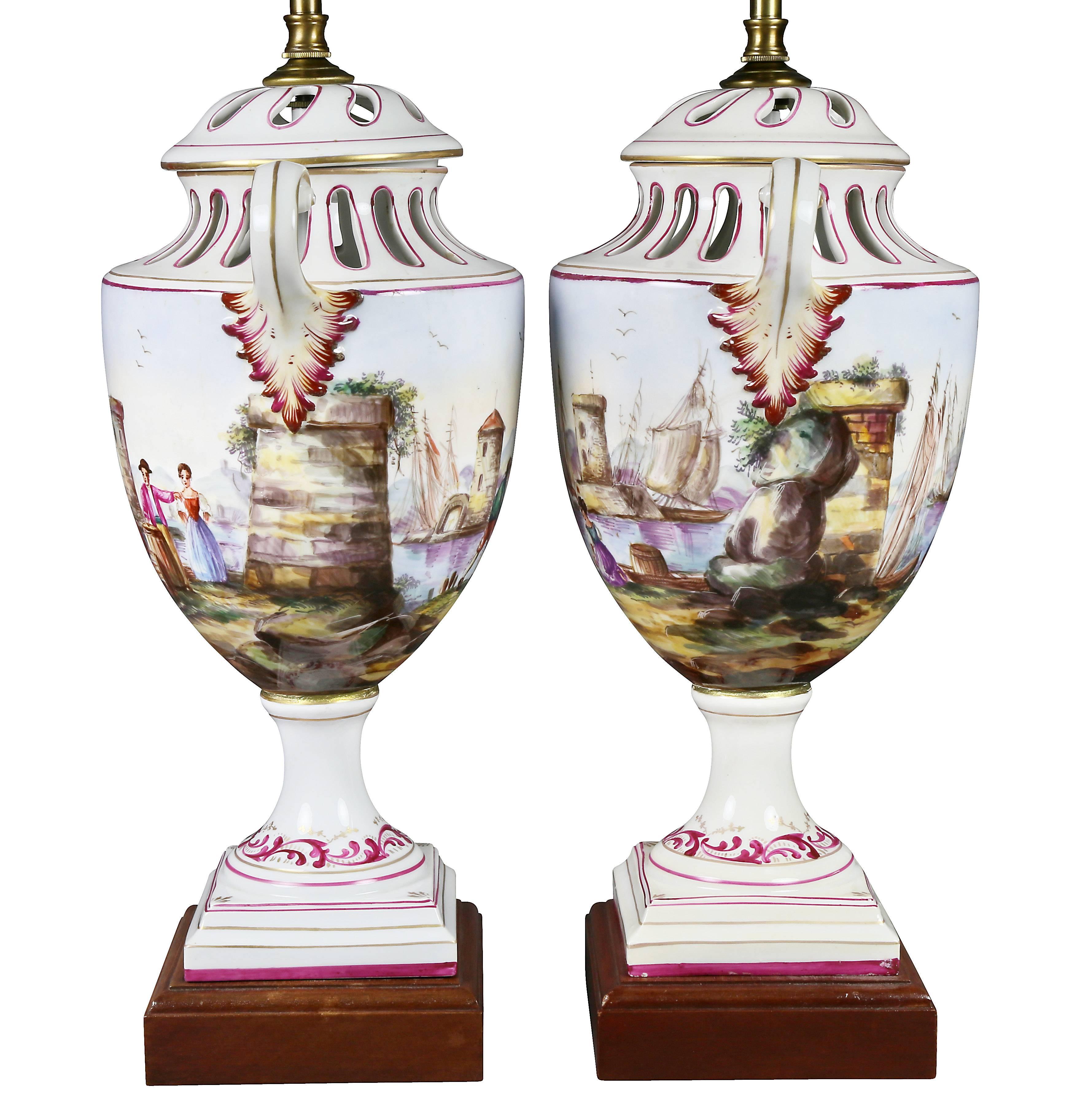 Pair of French Pottery Lamps 3