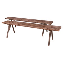 Pair of French Primitive Benches