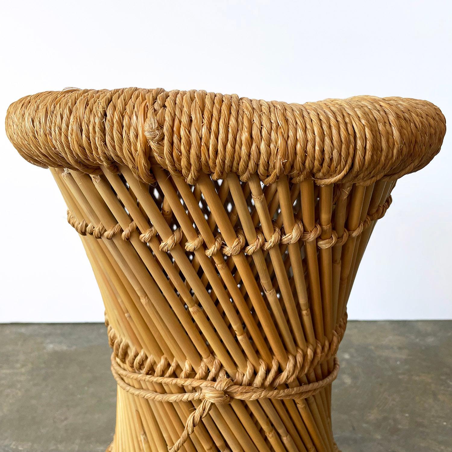 Pair of French Primitive Woven Stools 1