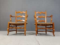 Paire de fauteuils provençaux français, années 1950