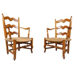 Paire de fauteuils provençaux français, années 1950