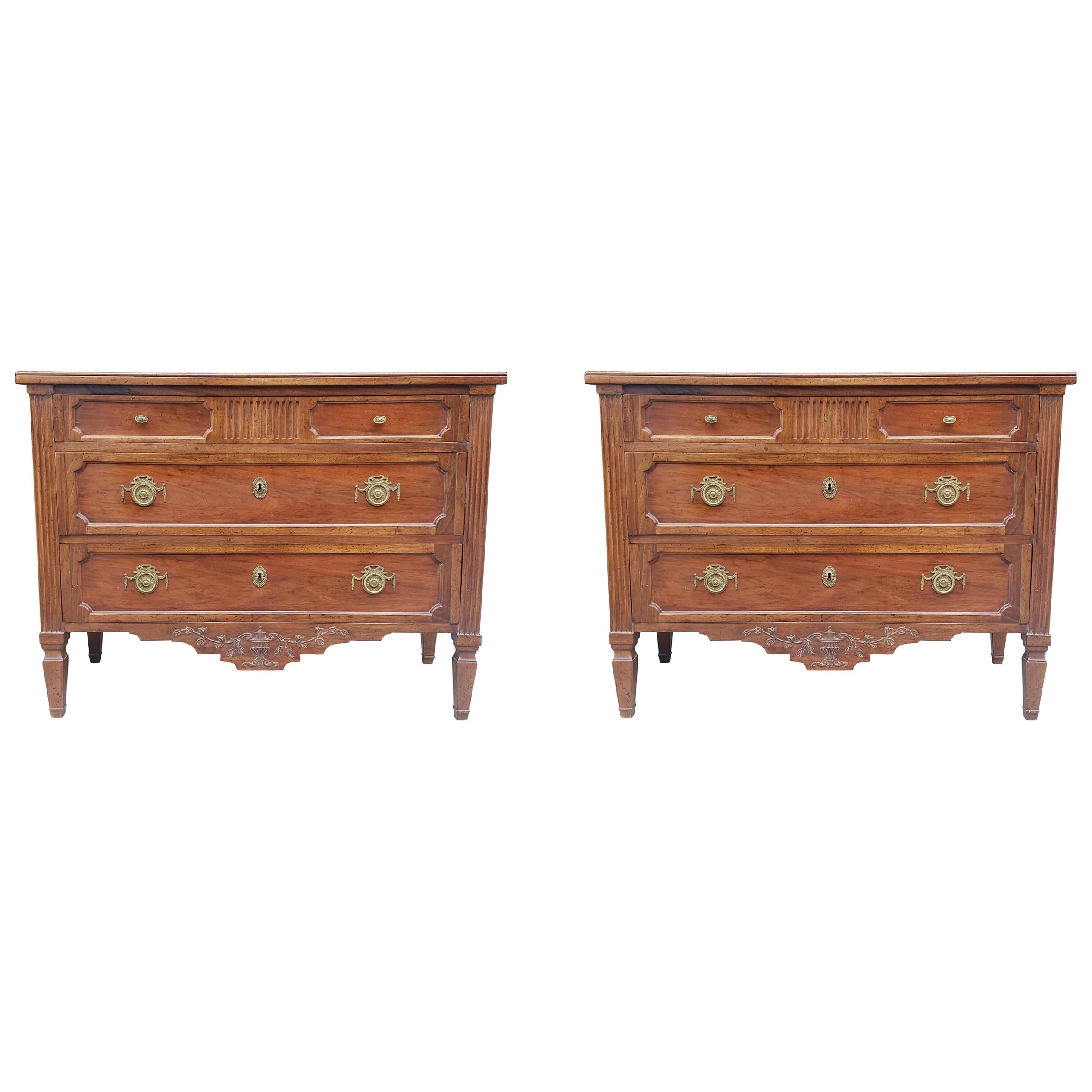 Pair of French Provencal Directoire Style Commodes