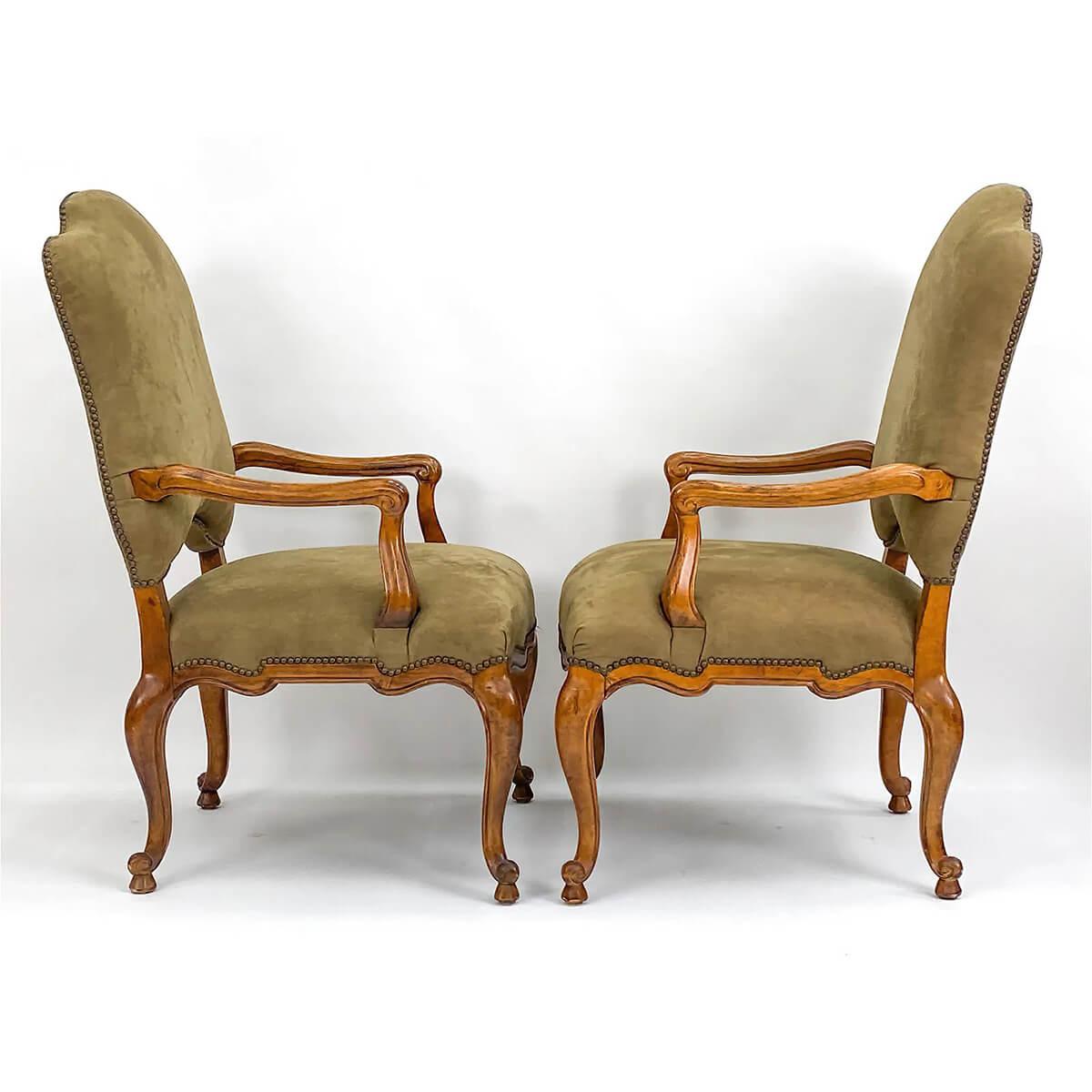 Pair of French Provincial Antique Armchairs In Good Condition For Sale In Westwood, NJ