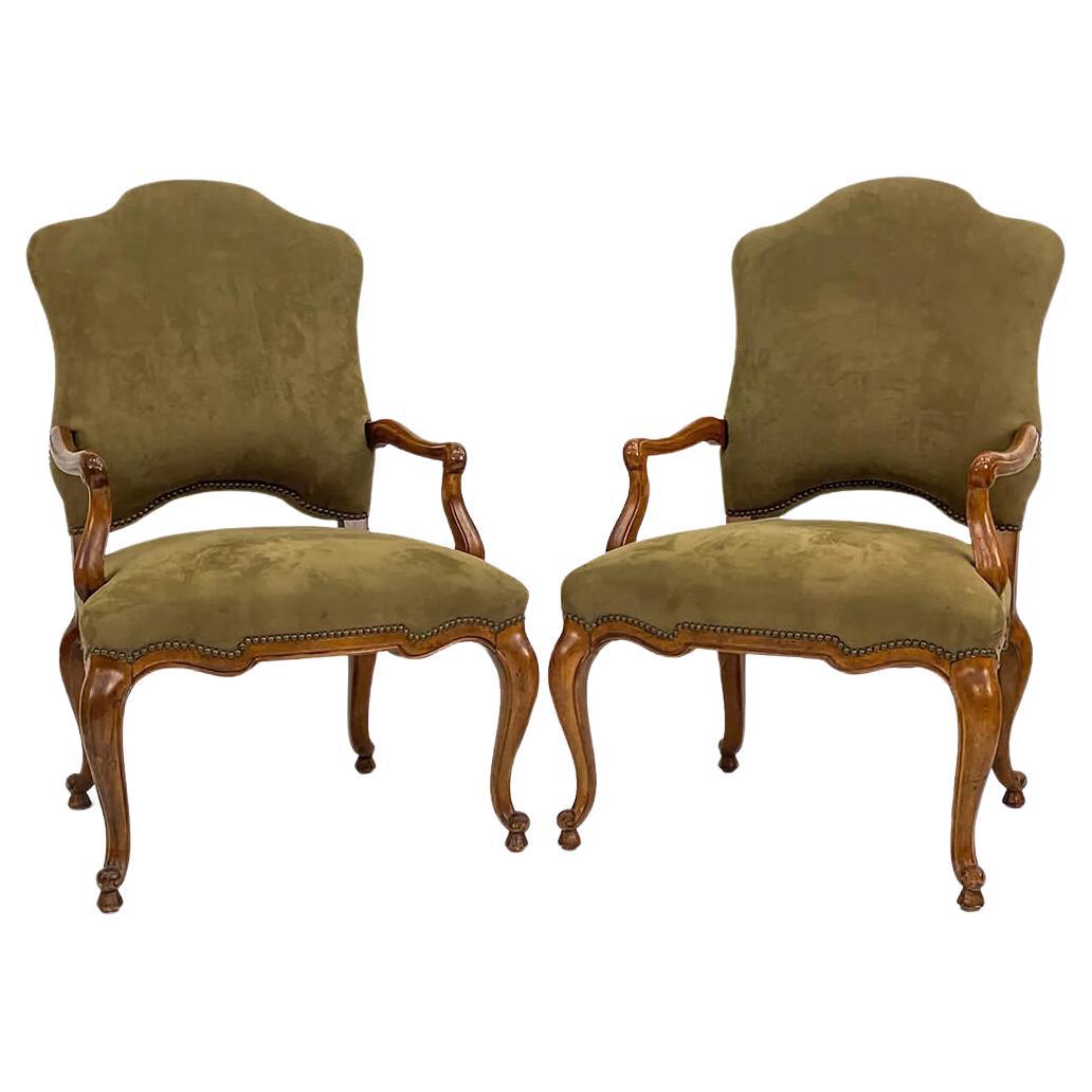 Pair of French Provincial Antique Armchairs For Sale