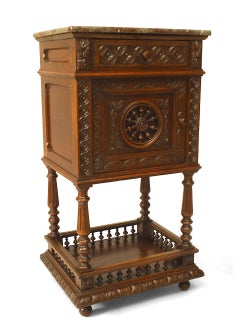 Pair of French Provincial Brittany Style Bedside Commodes