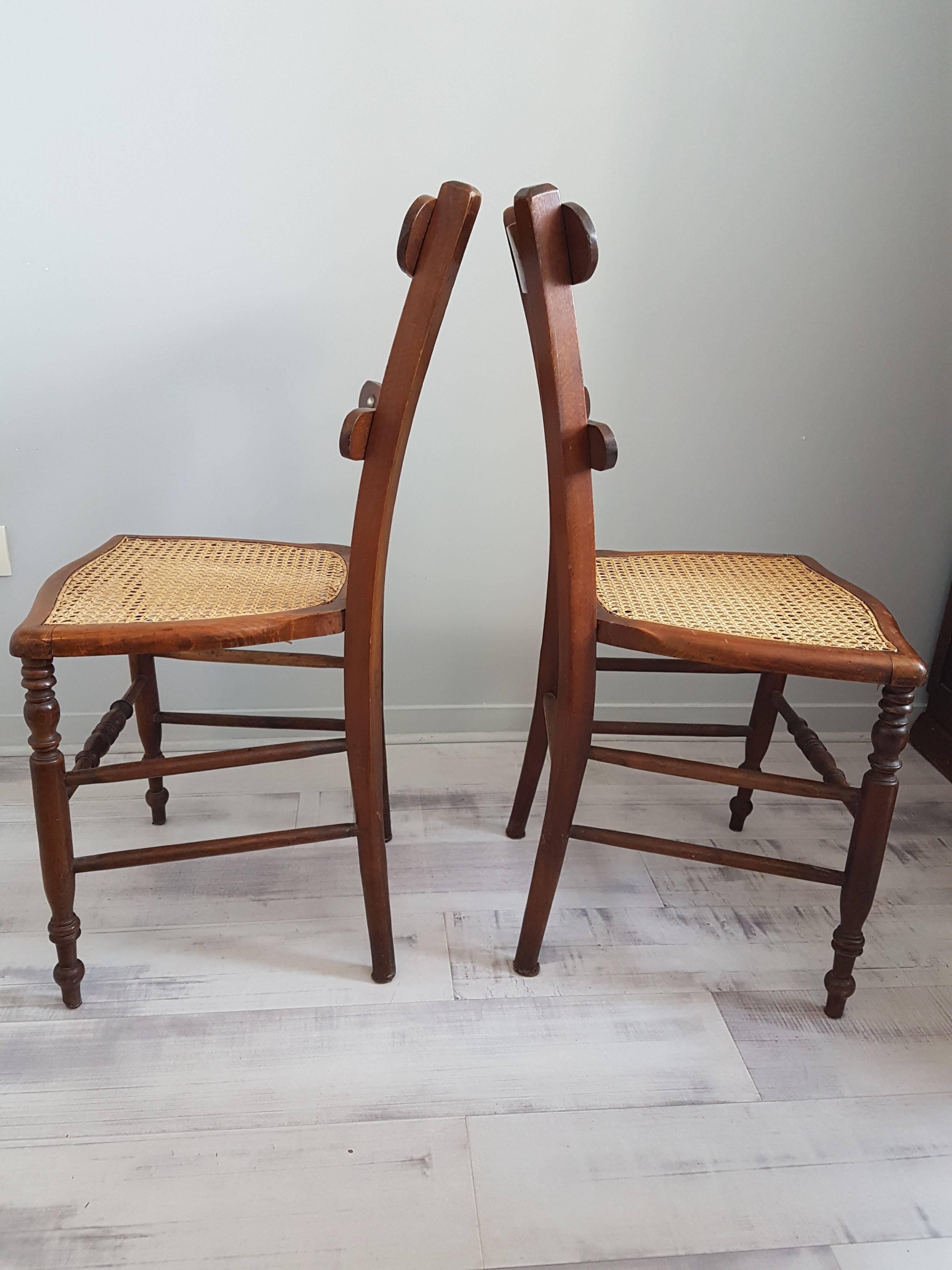 Pair of French Provincial Caned Chairs In Good Condition In Paris, FR