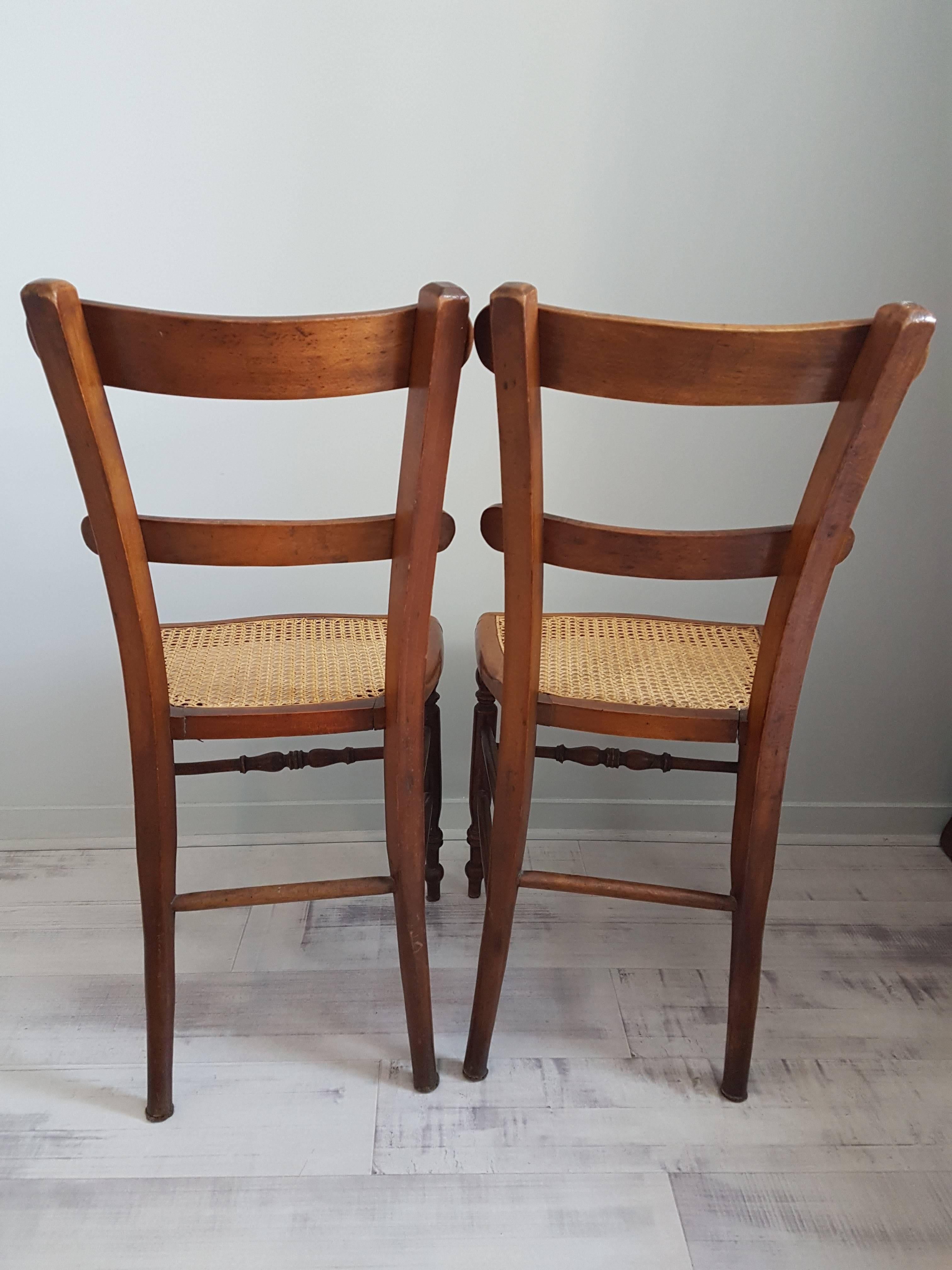 Pair of French Provincial Caned Chairs 2