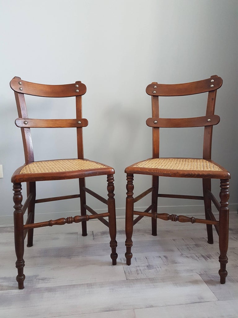 Pair of French Provincial Caned Chairs at 1stDibs