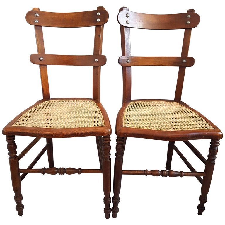 Pair of French Provincial Caned Chairs For Sale at 1stdibs