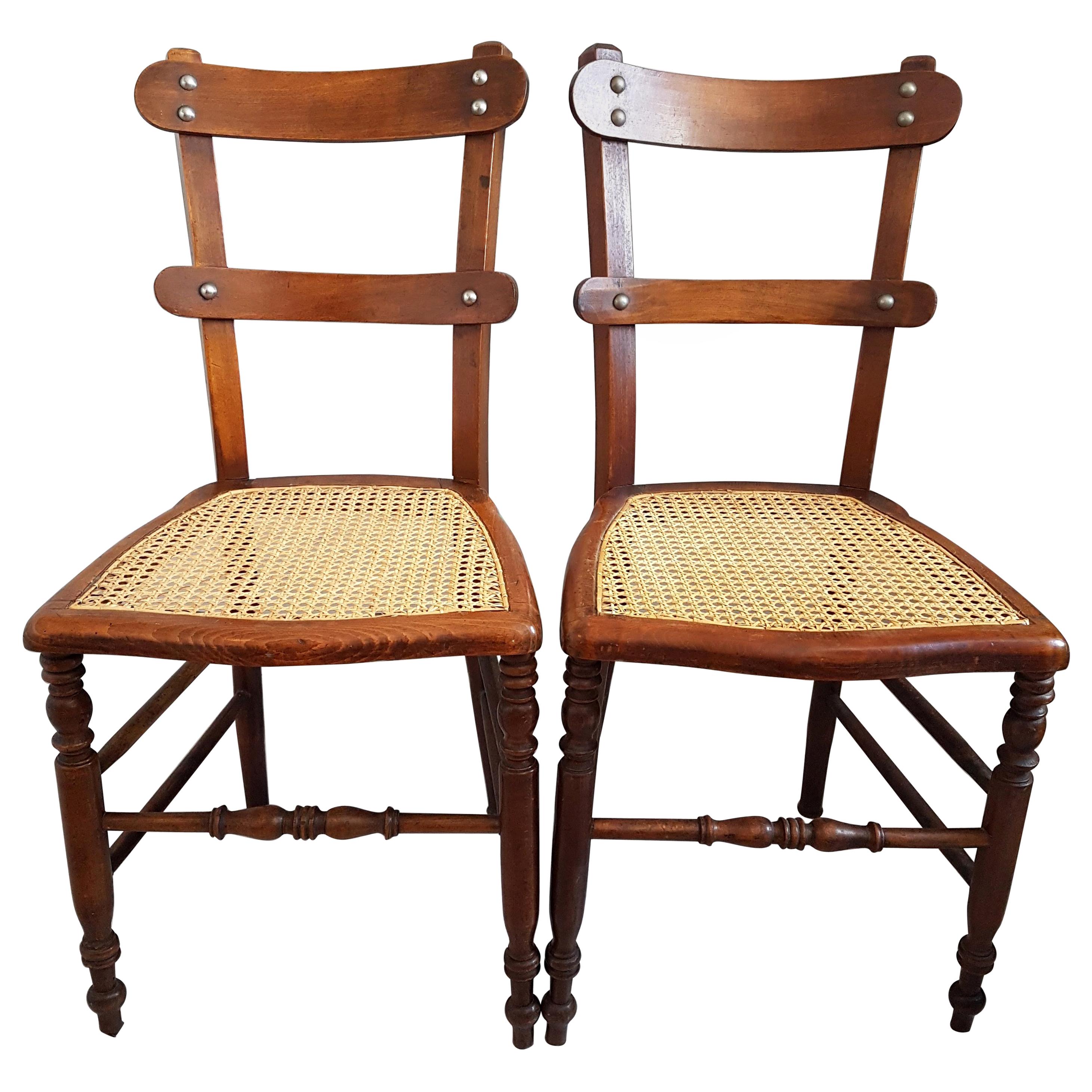 Pair of French Provincial Caned Chairs