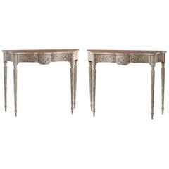 Antique Pair of French Provincial Console Tables