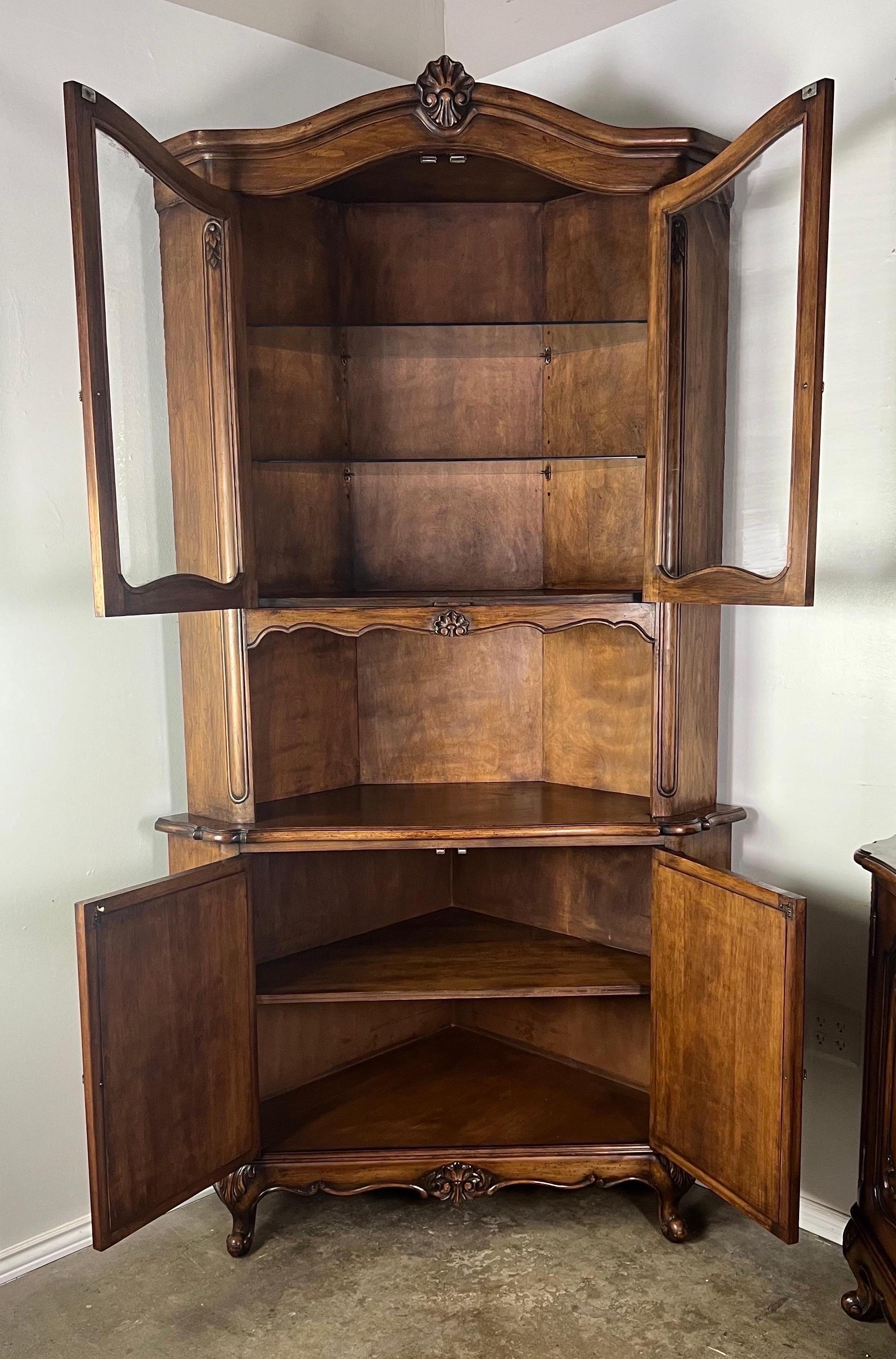 Pair of French Provincial Corner Cabinets C. 1940s 7
