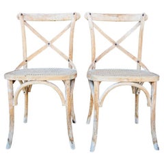 Pair of French Provincial Country Style Distressed Chairs
