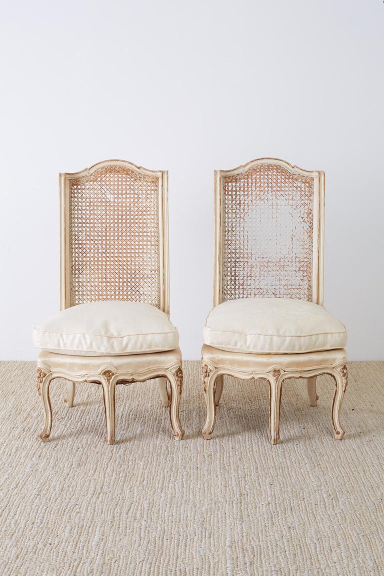 Pair of French Provincial FiveLeg Slipper Chairs at 1stDibs