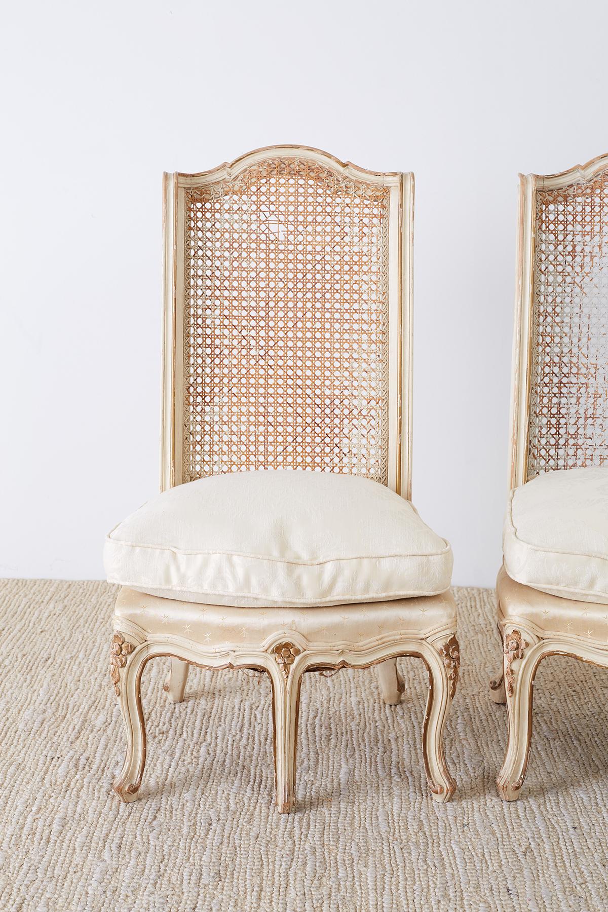 Hand-Crafted Pair of French Provincial Five-Leg Slipper Chairs