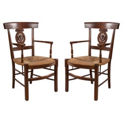 Pair of French Provincial Fruitwood Armchairs