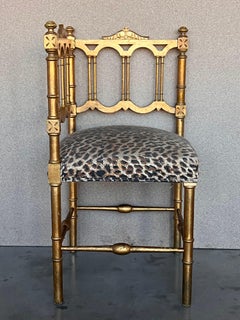 Pair of French Provincial gilded Wood Corner Chairs, circa 1900
