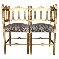 Pair of French Provincial gilded Wood Corner Chairs, circa 1900