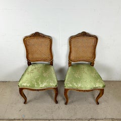 Pair of French Provincial Louis XV-Style Side Chairs with Cane Backs