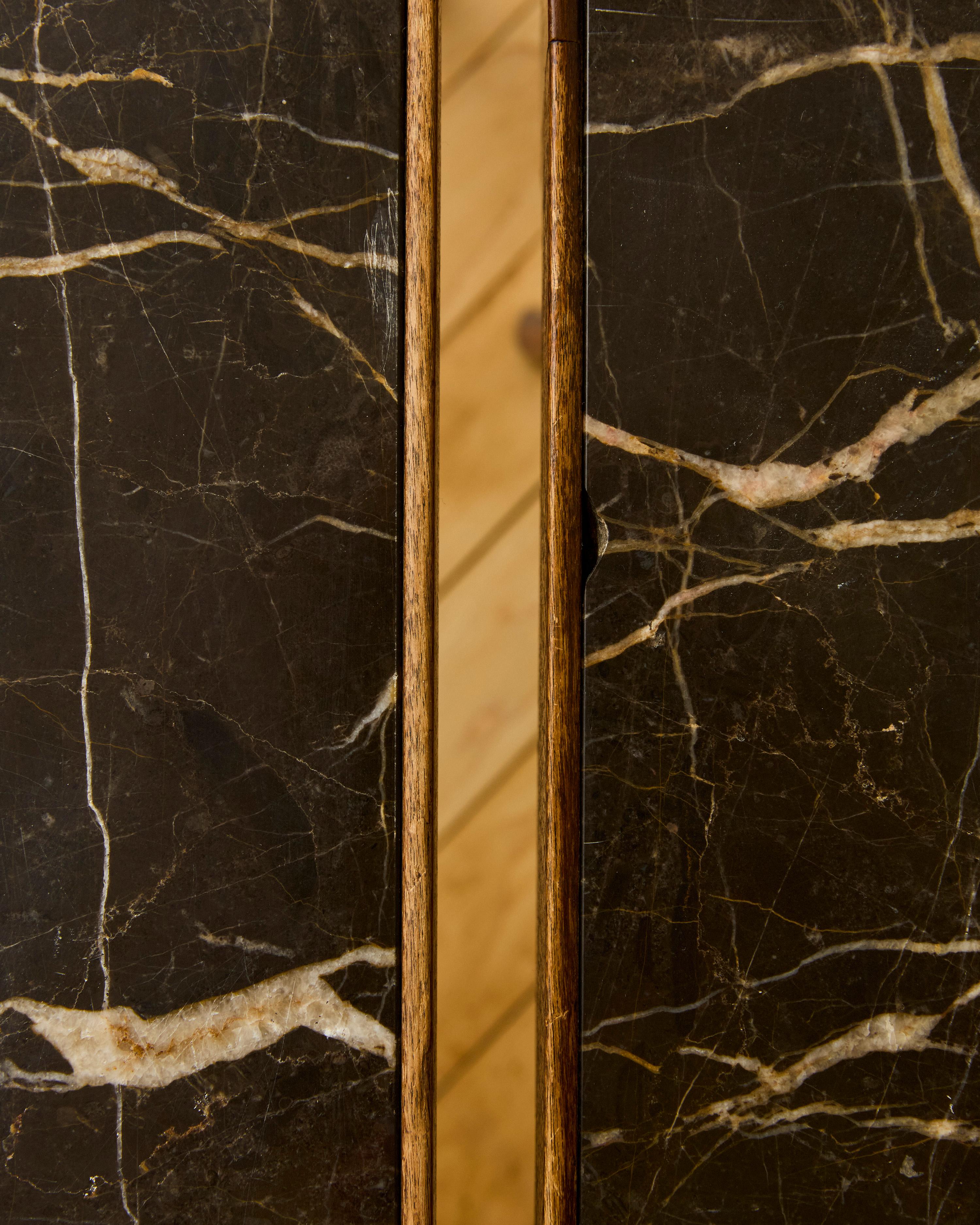 Pair of French Provincial Mahogany Side Tables with Marble Inset 3