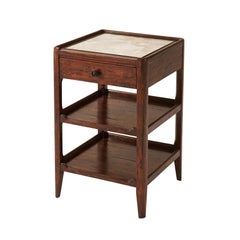 Pair of French Provincial Marble-Top Side Tables