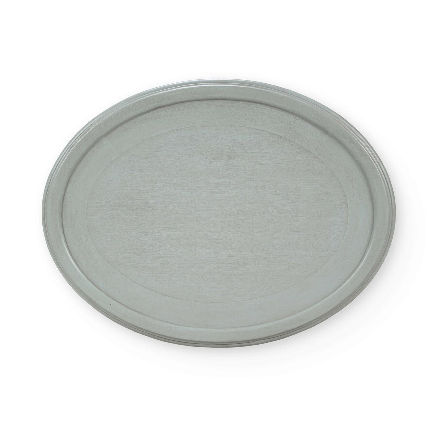 Canne Paire de tables d'extrémité ovales peintes de style provincial français en vente