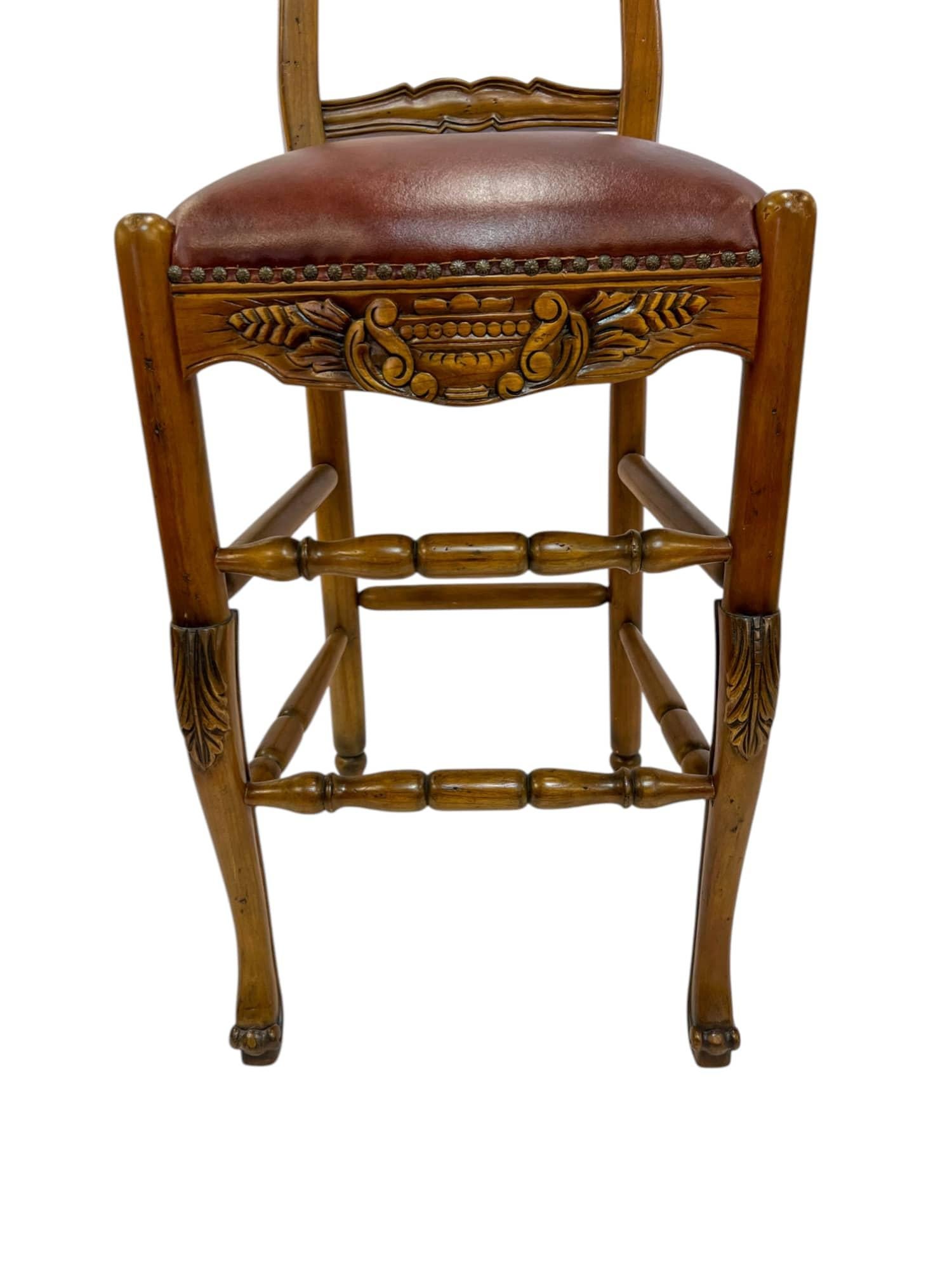 Pair of French Provincial Pine Bar Stools For Sale 5