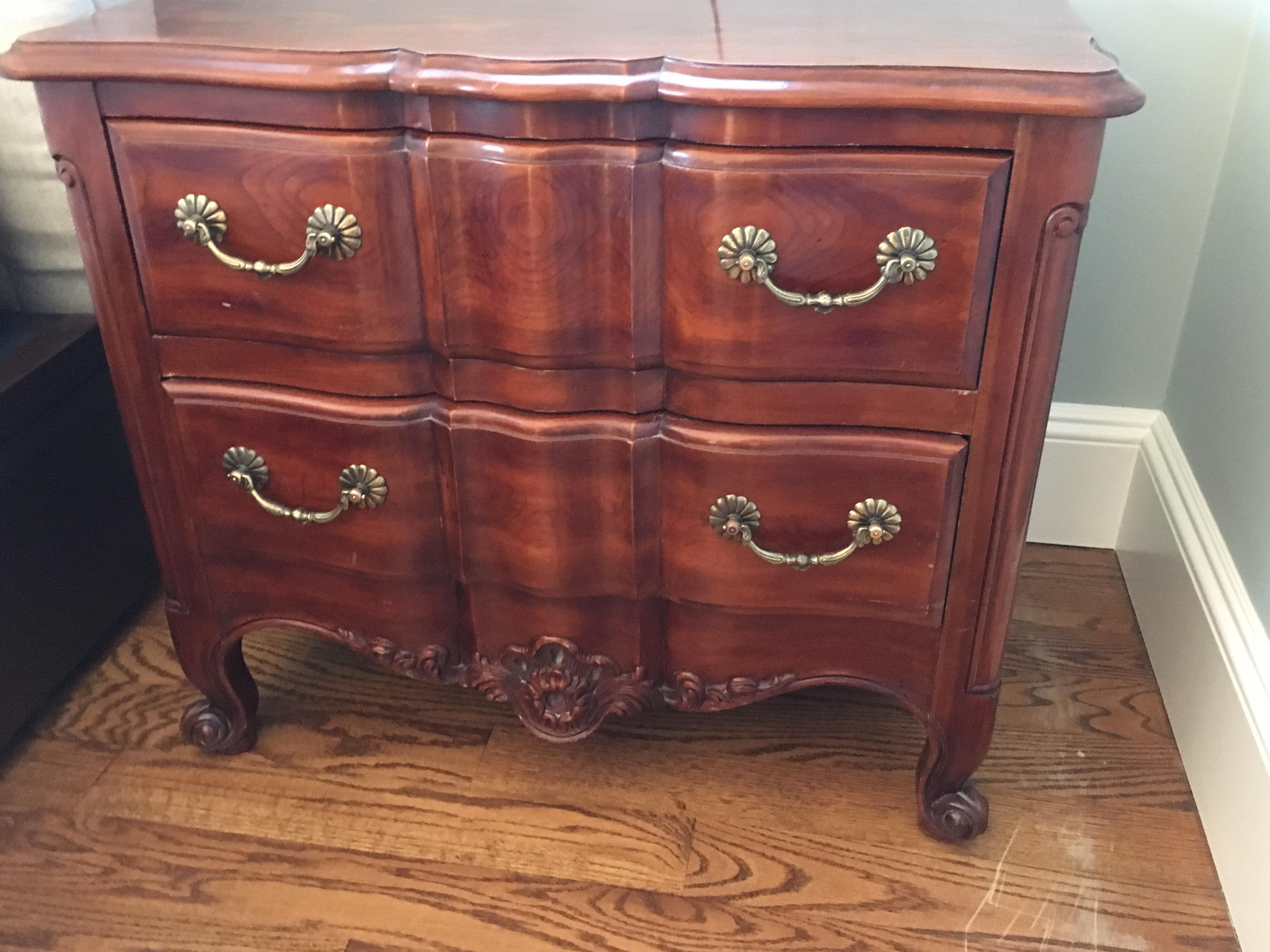 American Pair of French Provincial Style Bedside Tables by John Widdicomb