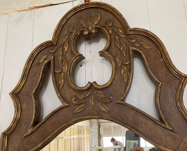 Pair of French Provincial Style Carved Pier Mirror For Sale 4