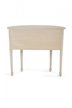 Pair of French Provincial Style Painted Demilune Console Tables