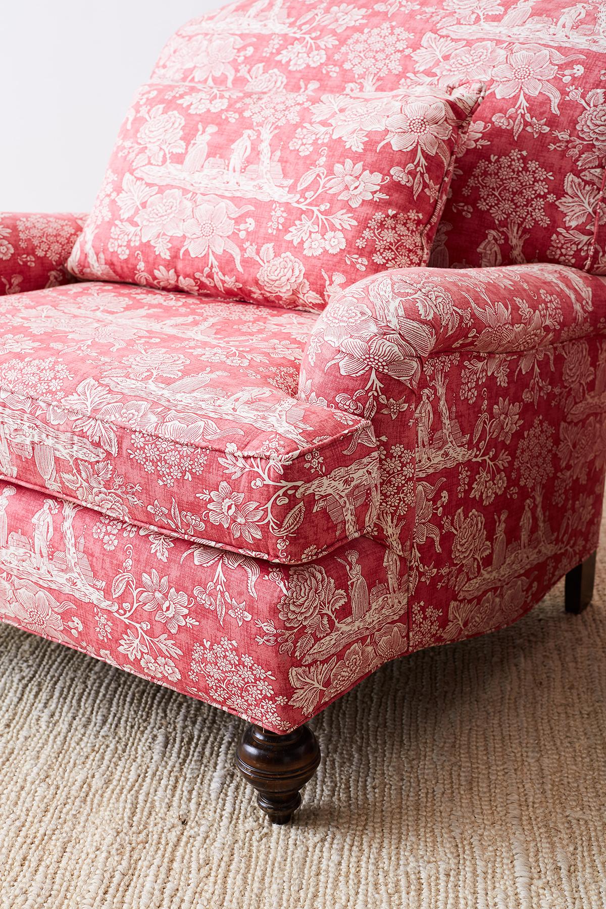 pink toile chair
