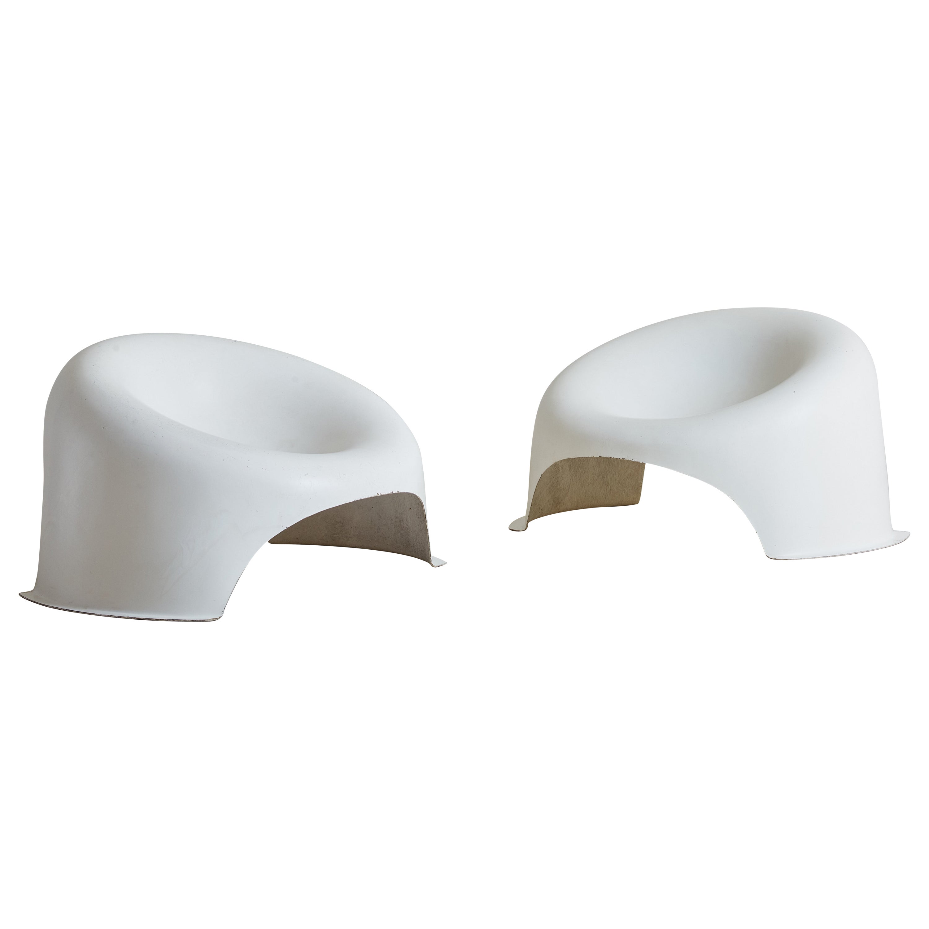 Paar französische R3 Boule- Fiberglasstühle von Charles Zublena (1960-70)