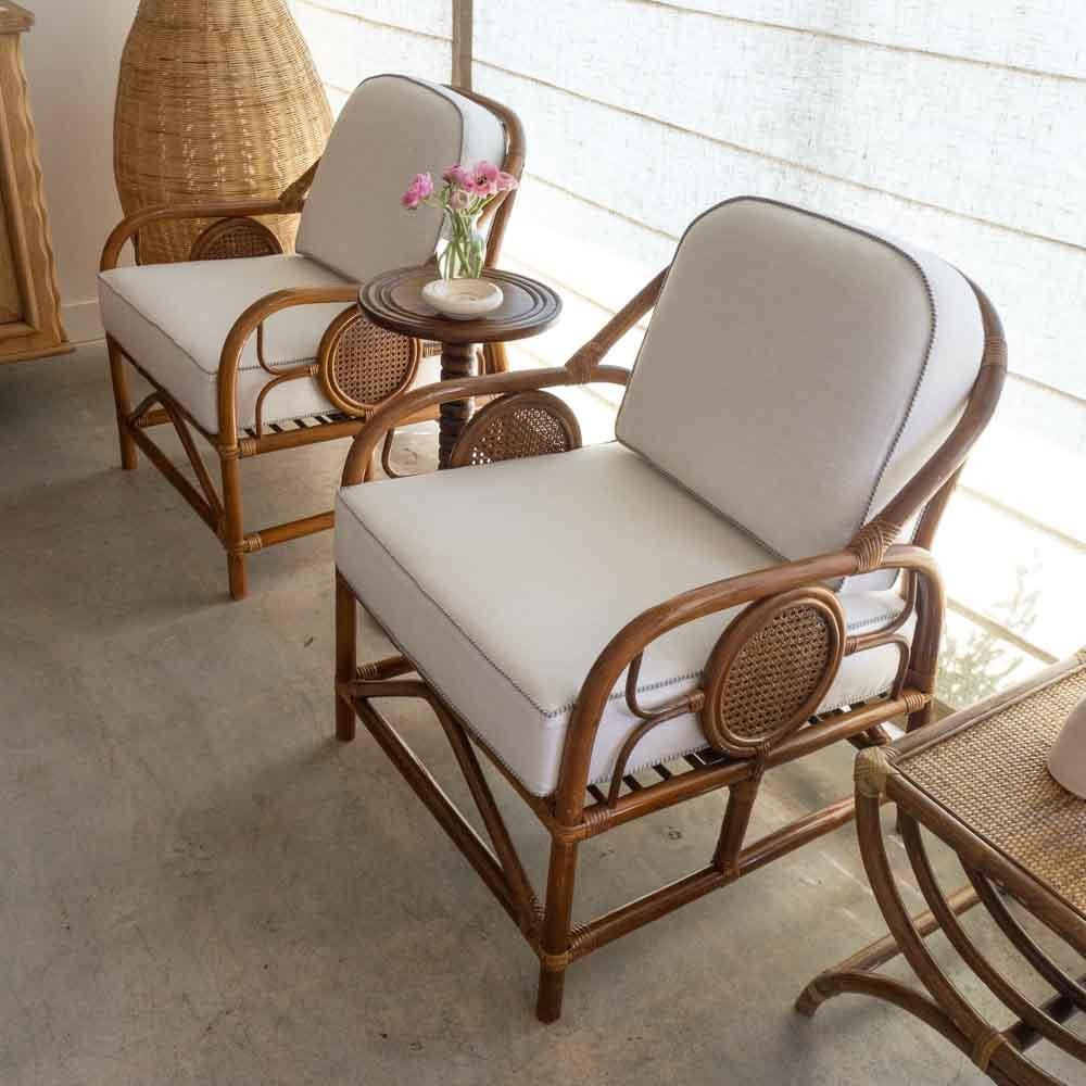 Pair of French Rattan and Cane Chairs 13