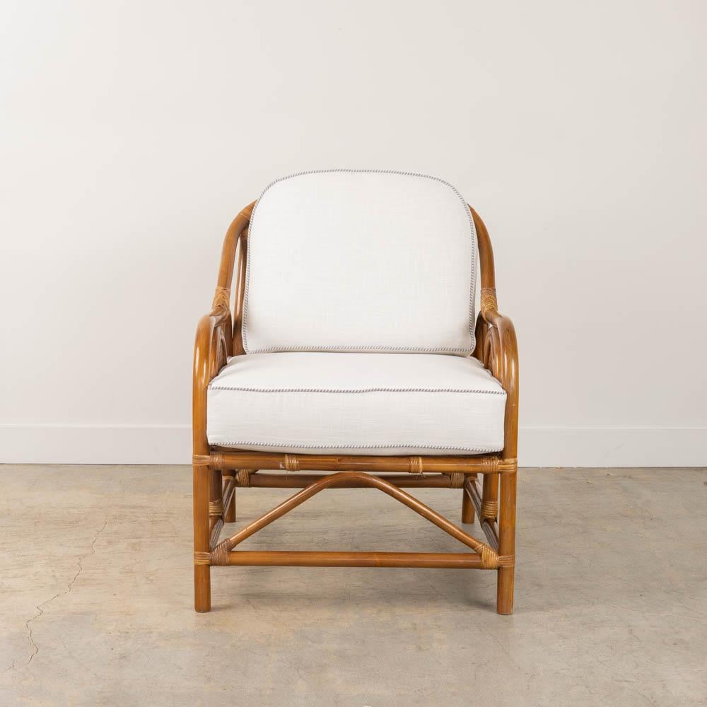 20th Century Pair of French Rattan and Cane Chairs