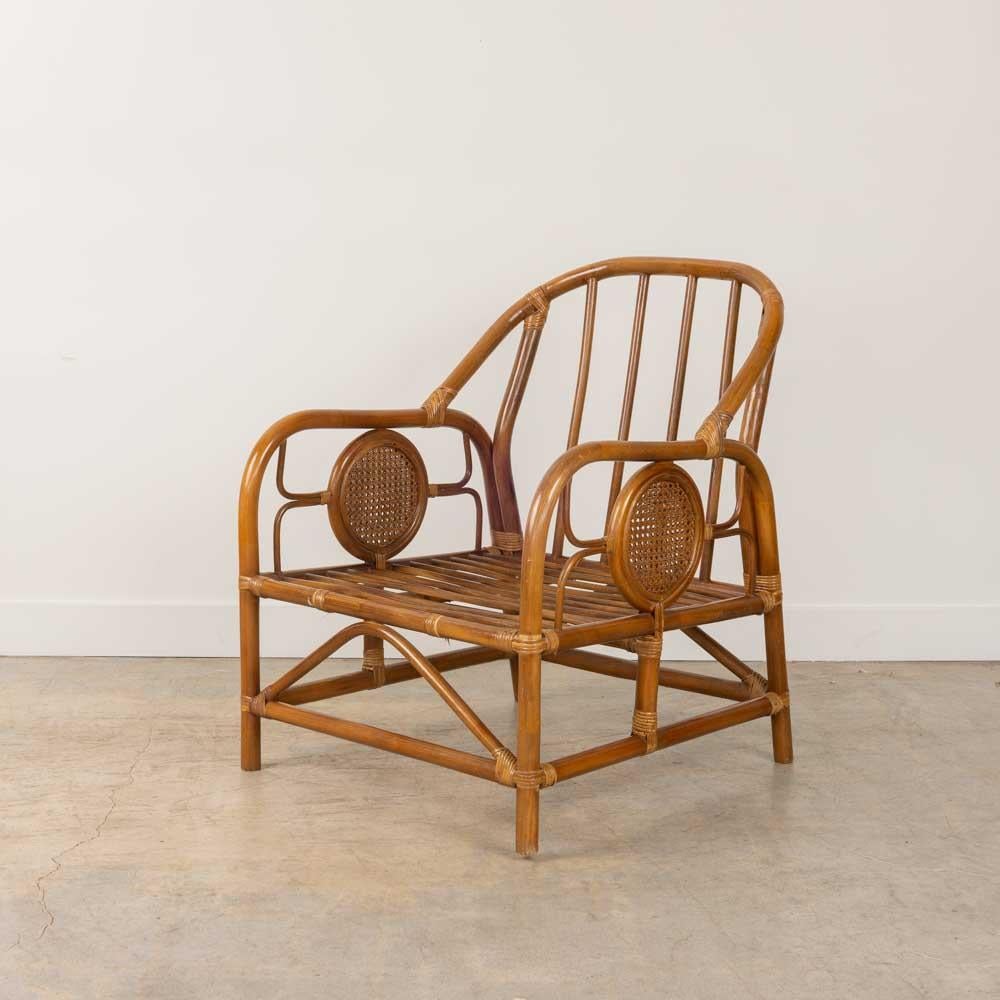 Pair of French Rattan and Cane Chairs 4