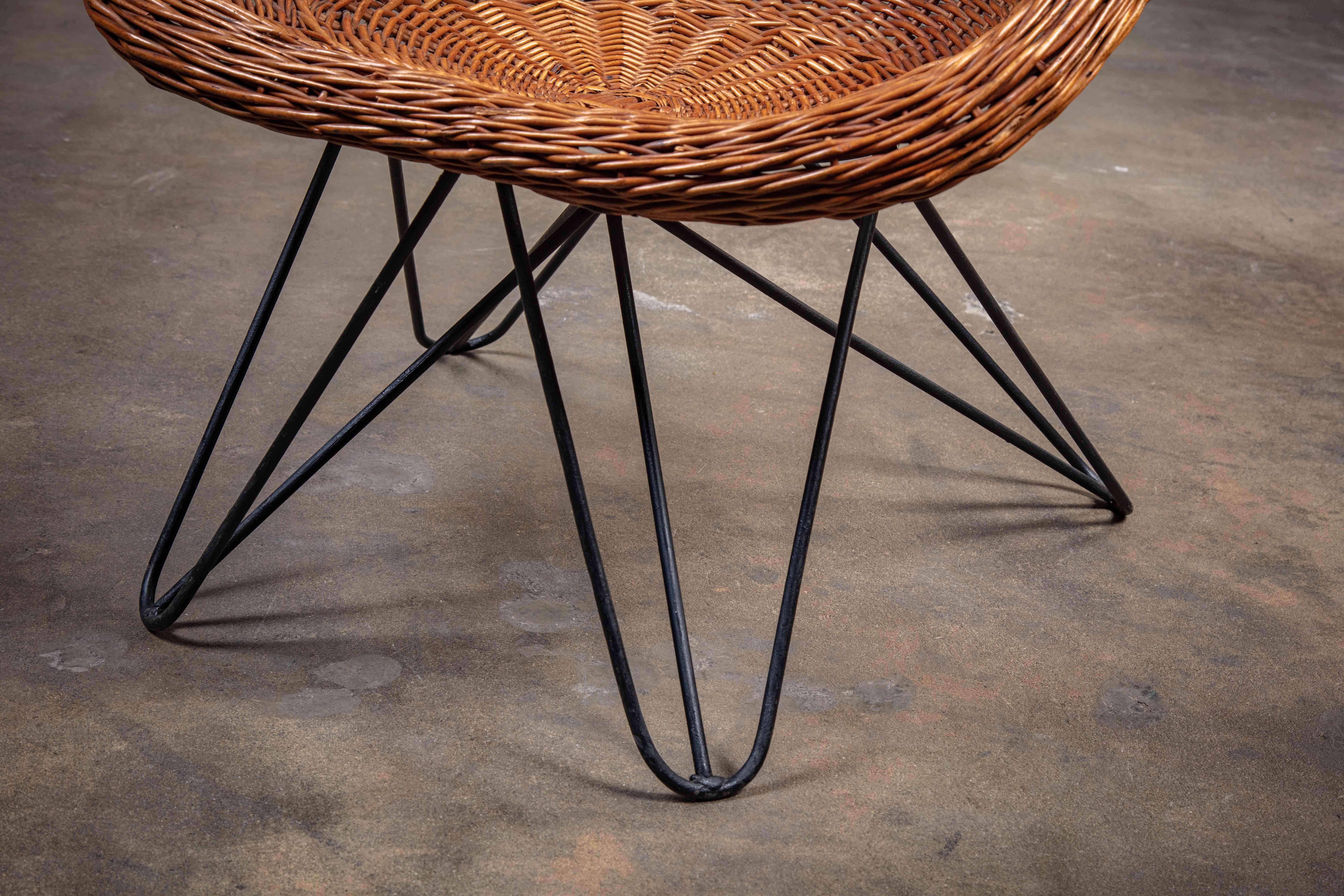 Pair of French Rattan Barrel Chairs 2