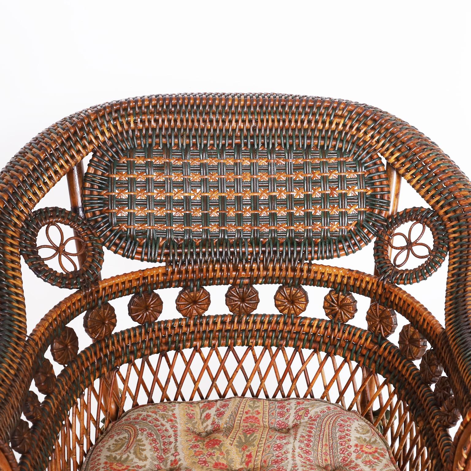 Pair of French Rattan Cafe Chairs 1
