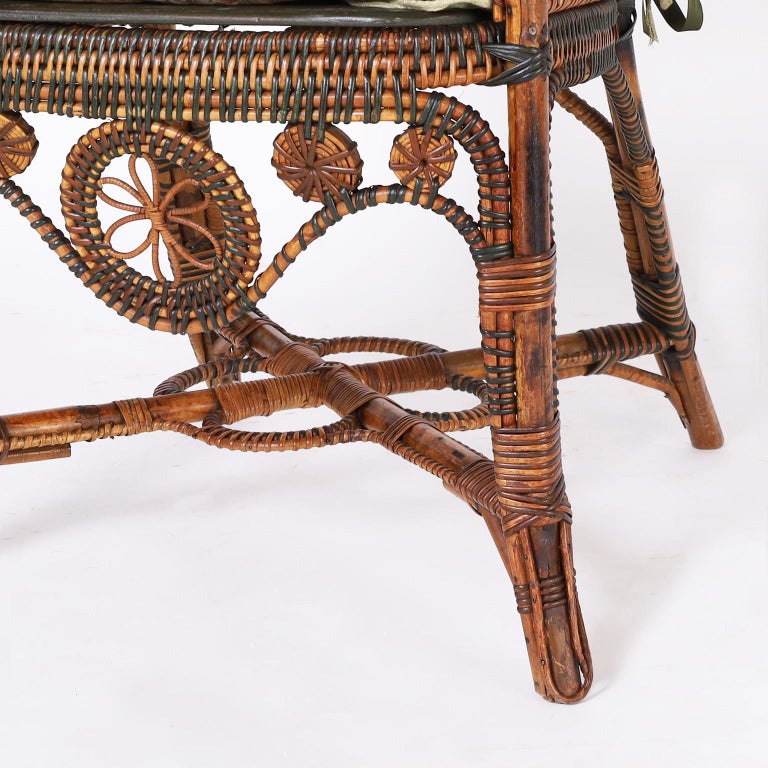 Pair of French Rattan Cafe Chairs For Sale at 1stDibs