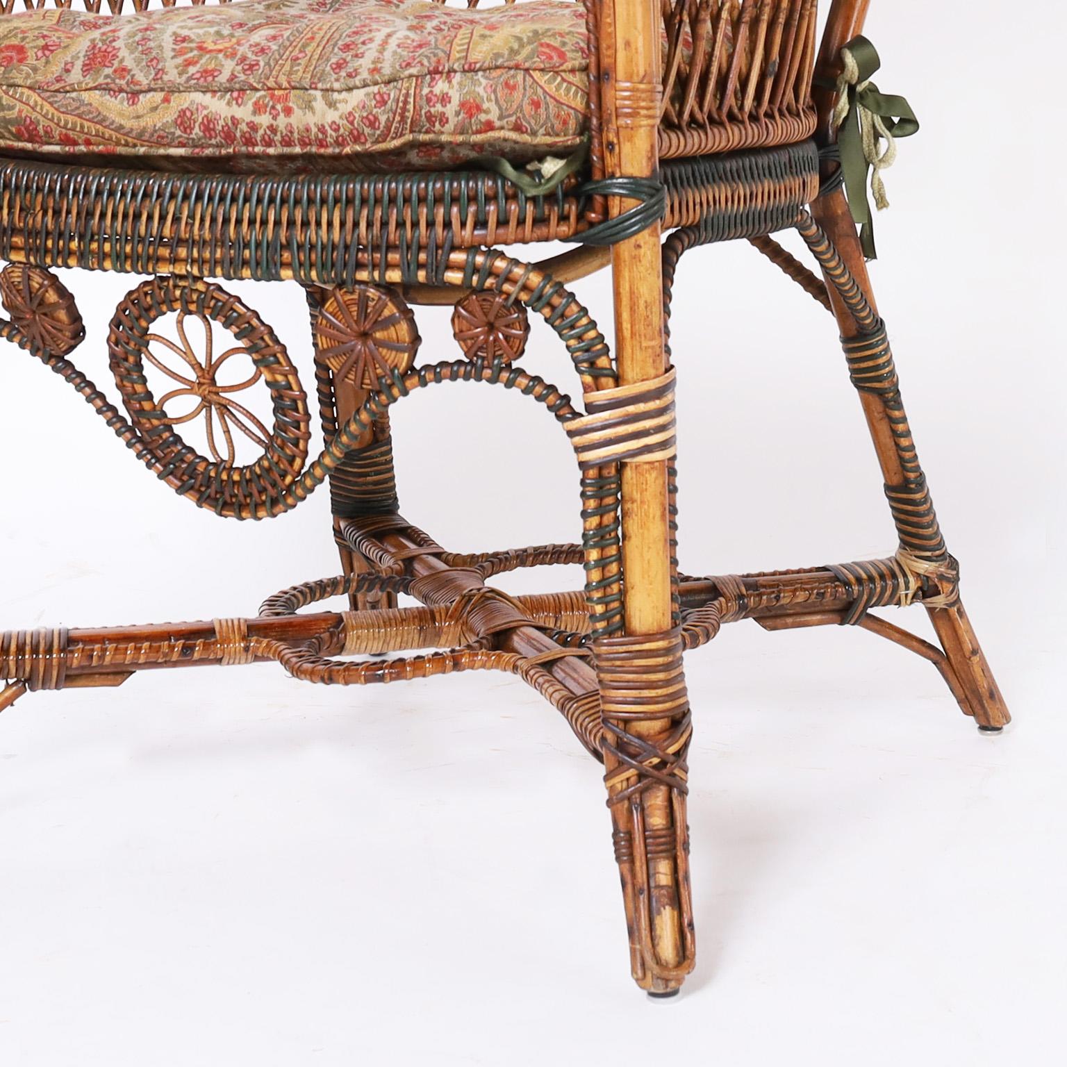 Pair of French Rattan Cafe Chairs 3