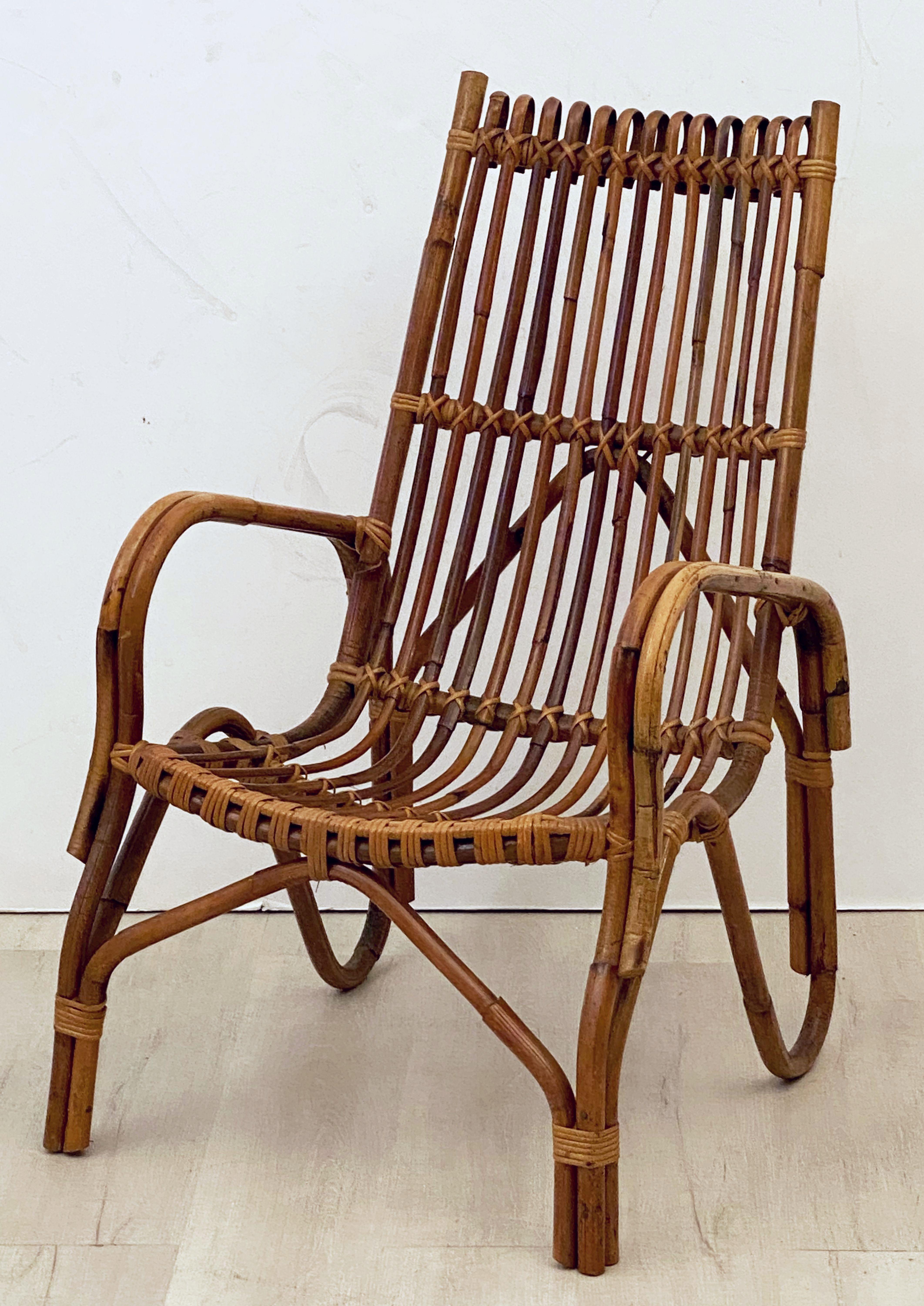 Pair of French Rattan Lounge Chairs 'Individually Priced' 8