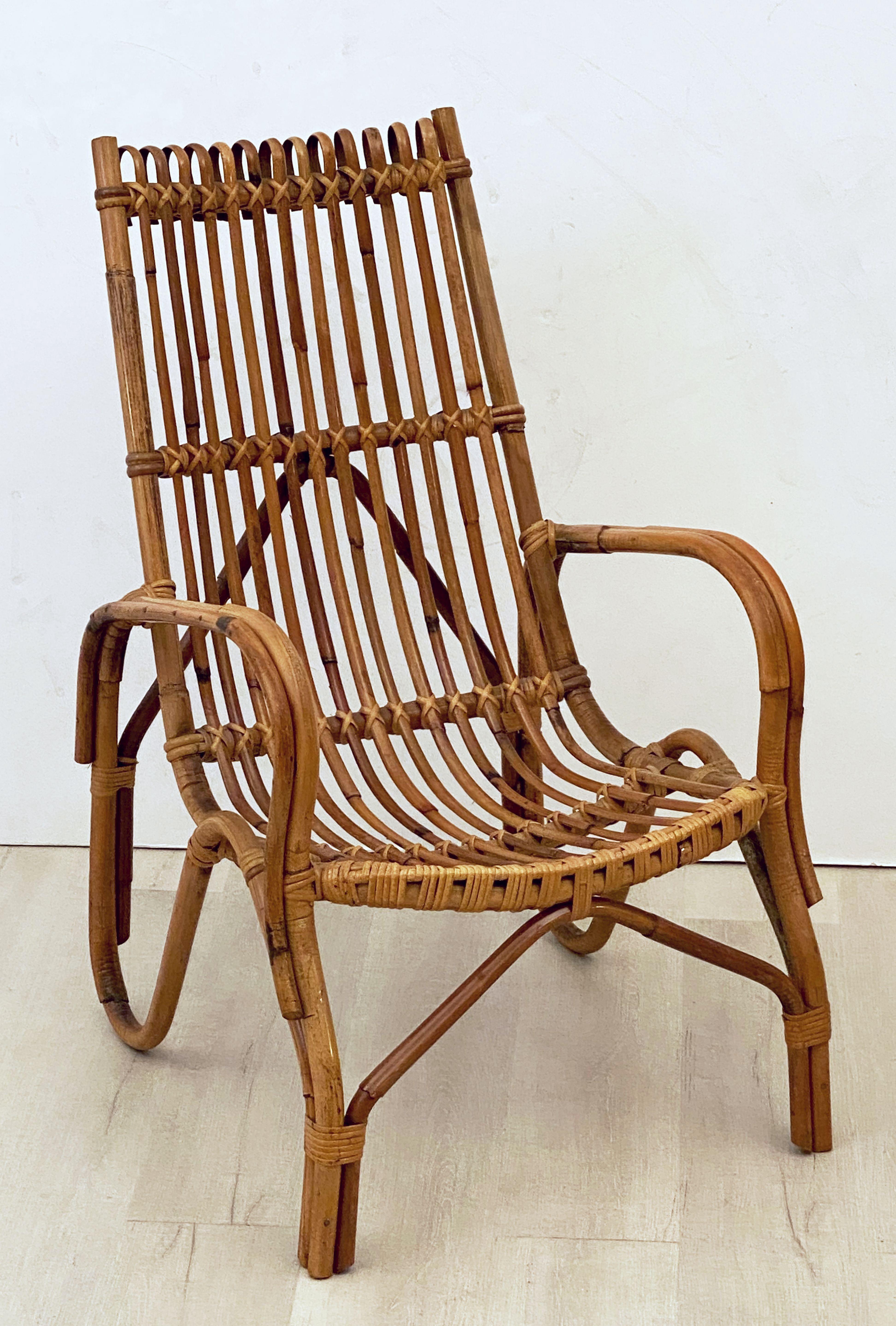 Pair of French Rattan Lounge Chairs 'Individually Priced' 10