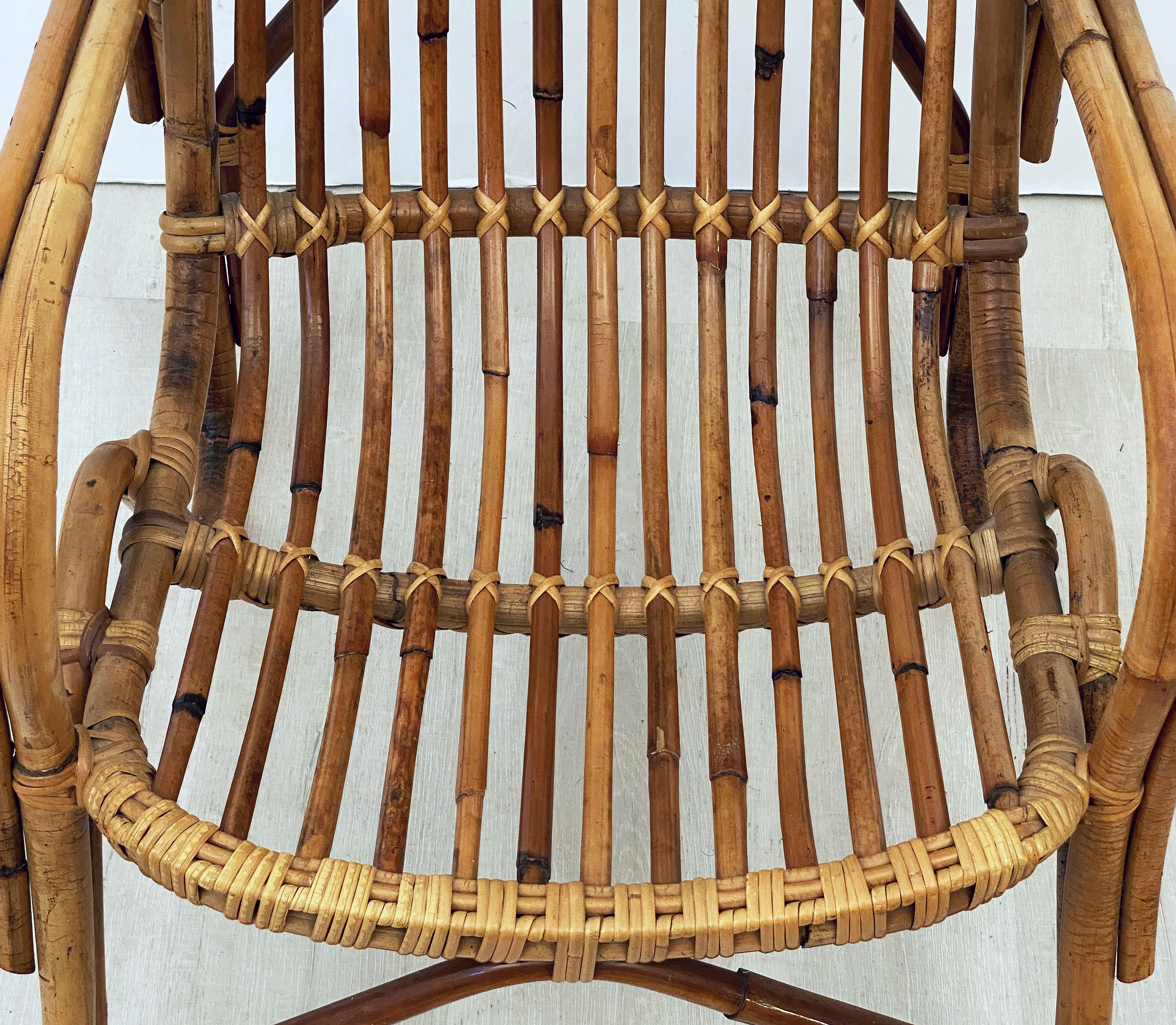 Pair of French Rattan Lounge Chairs 'Individually Priced' 2