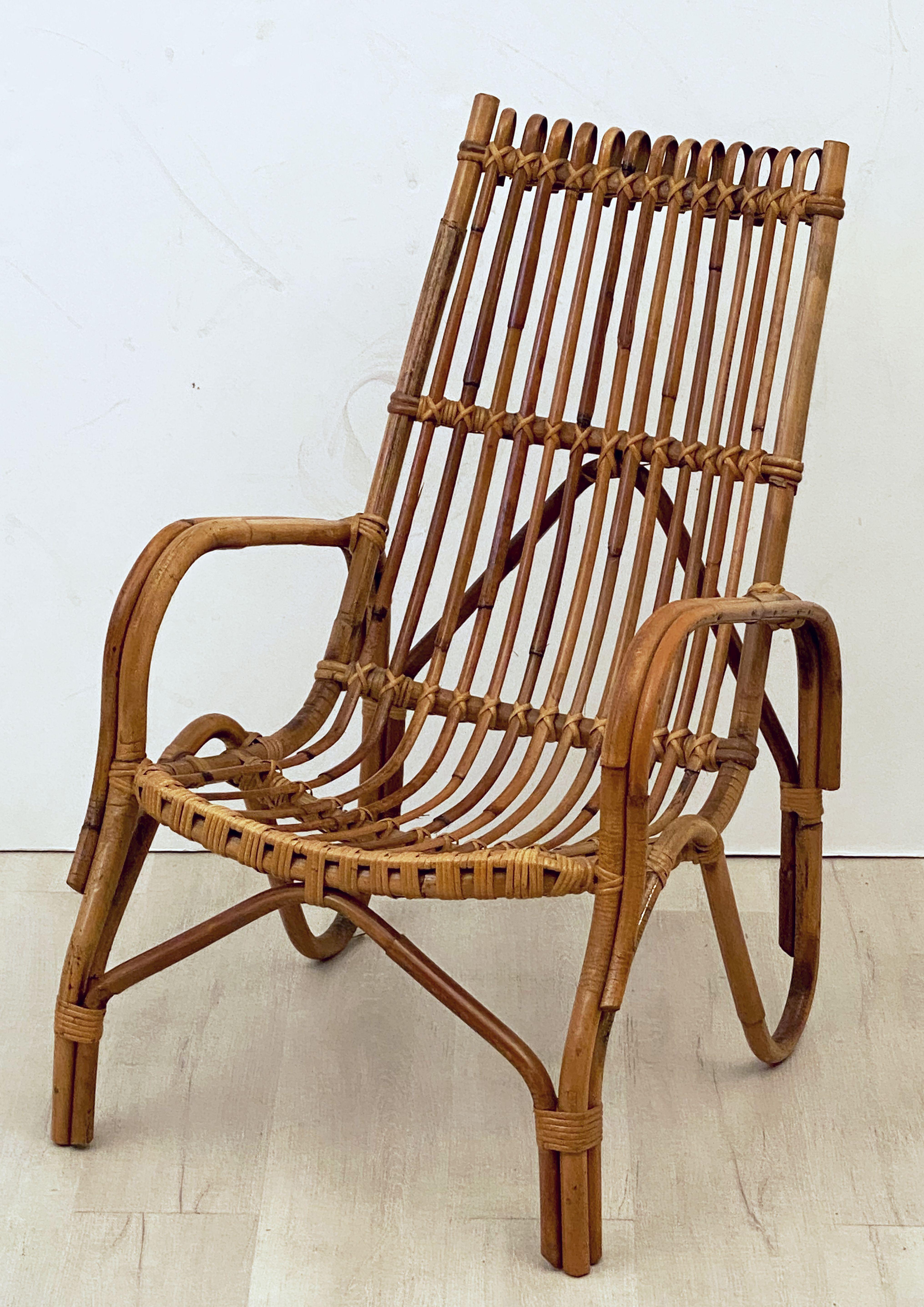 Pair of French Rattan Lounge Chairs 'Individually Priced' 3