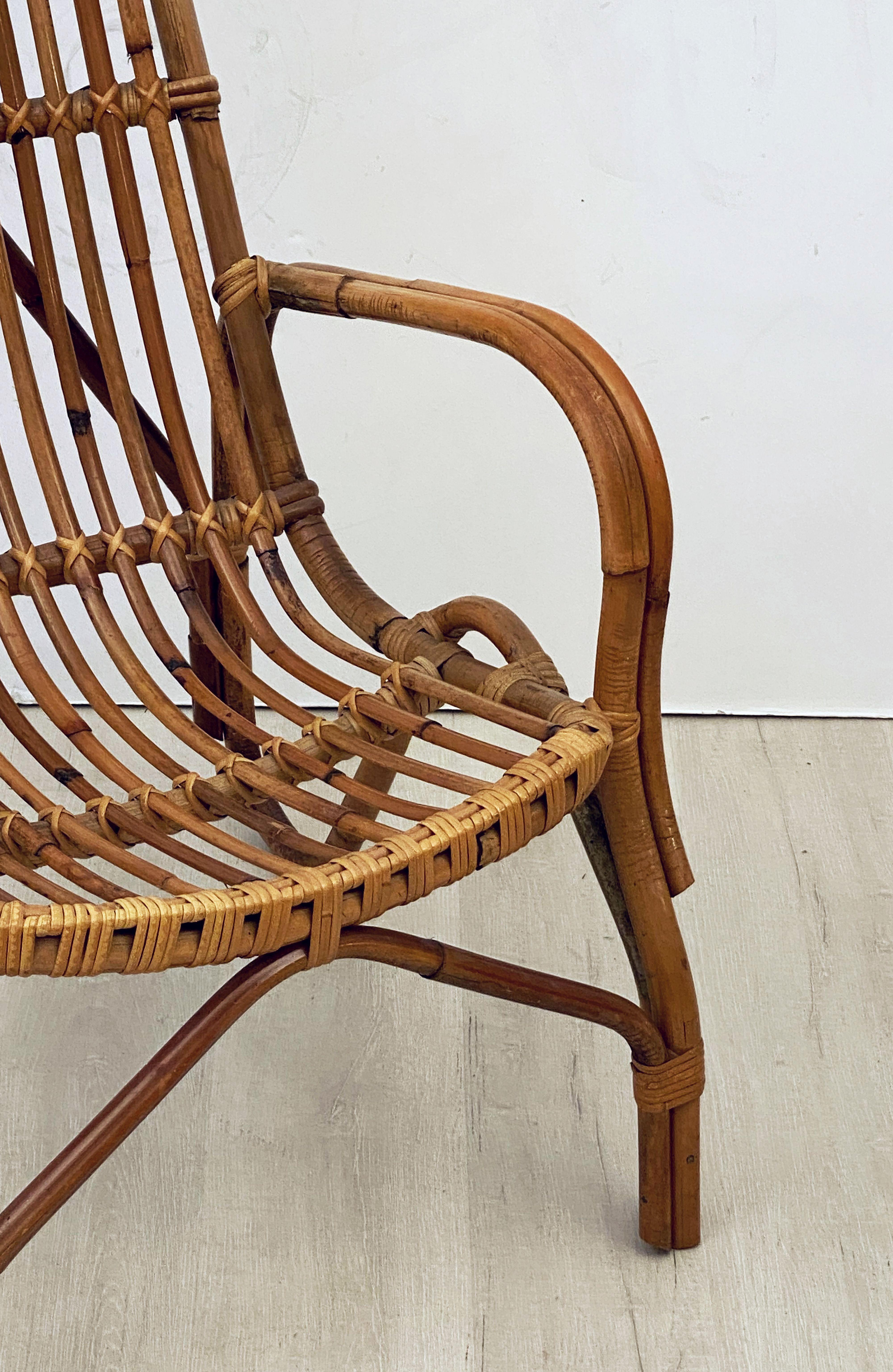 Pair of French Rattan Lounge Chairs 'Individually Priced' 5