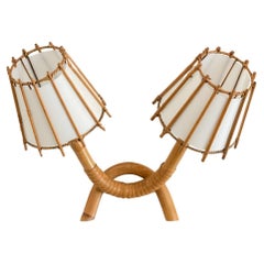 French Rattan Sconce by Louis Sognot