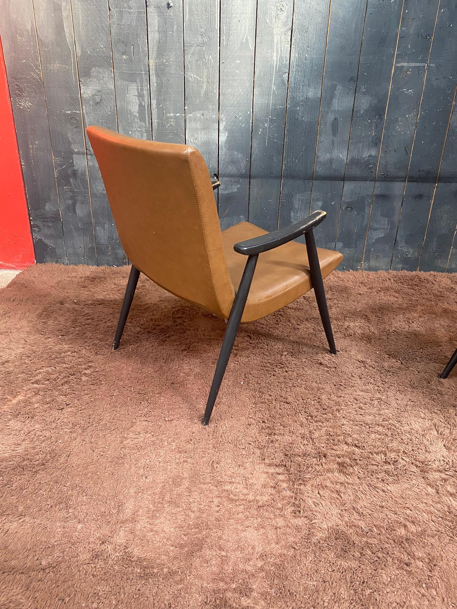 Pair of French Reconstruction Armchair, circa 1960 For Sale 9