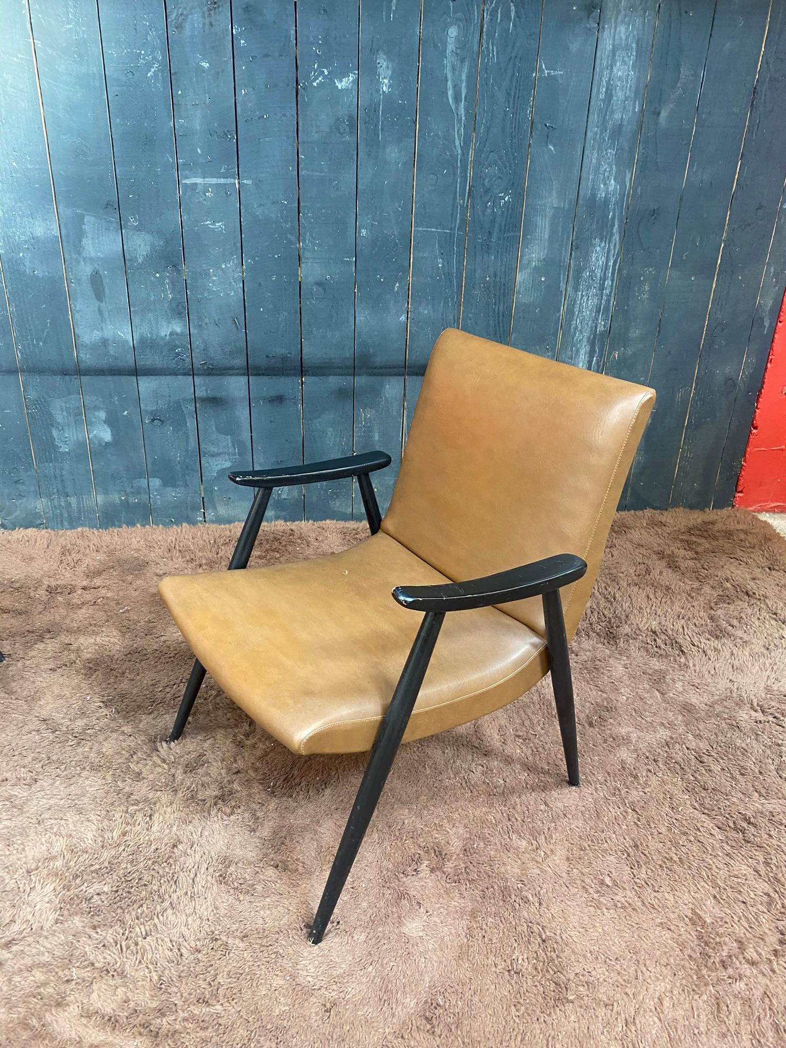 Pair of French Reconstruction Armchair, circa 1960 For Sale 10