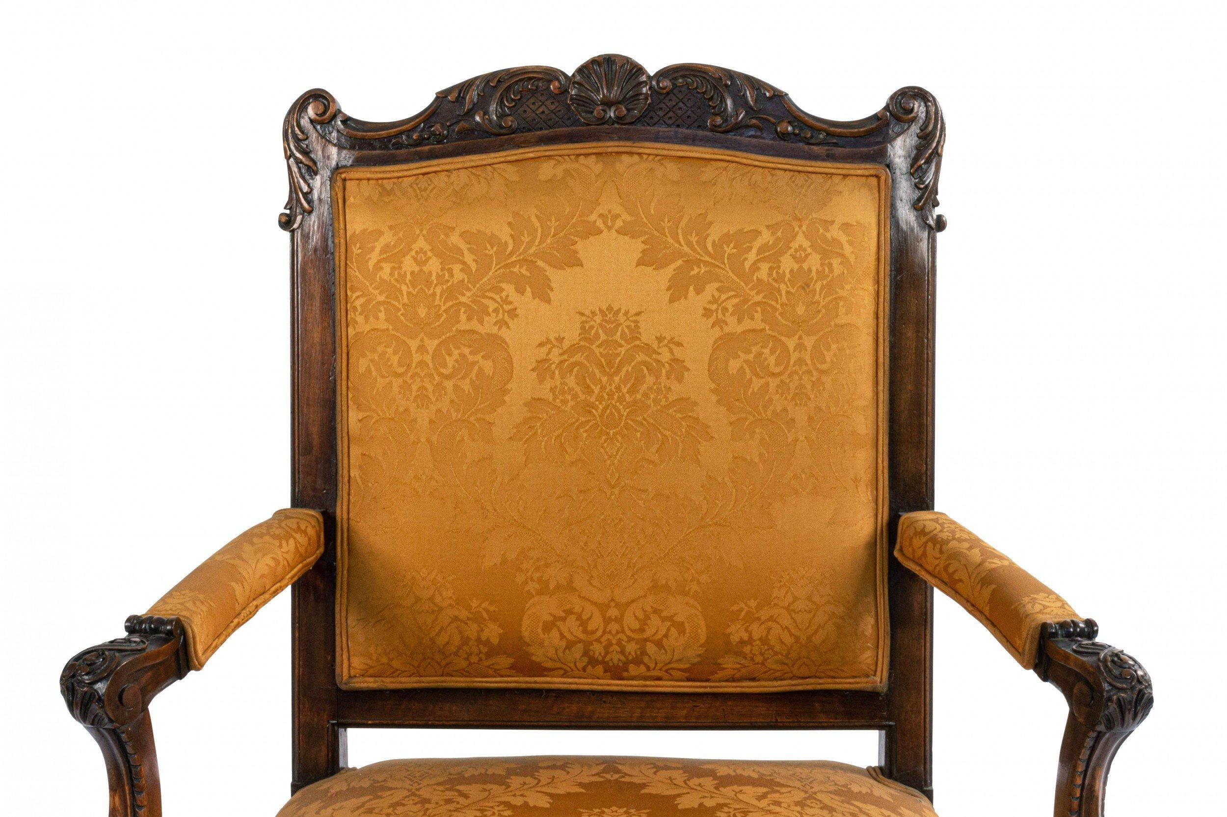 Pair of French Regence Gold Armchairs For Sale 6
