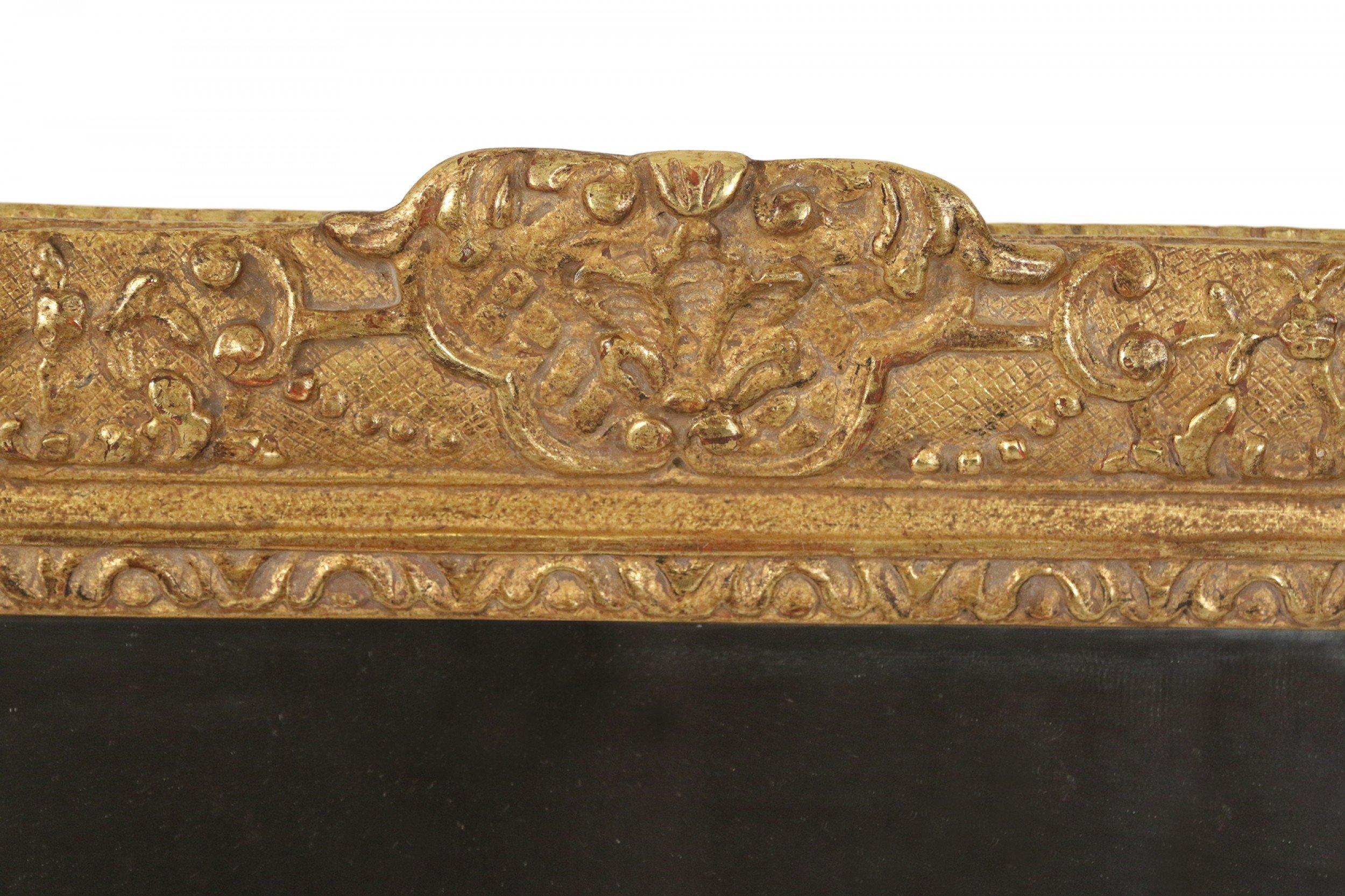 Pair of French Regence Large Carved Giltwood Wall Mirrors For Sale 2