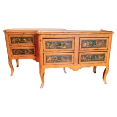 Pair of French Regence Style Chinoiserie Commode of Knotty Pine